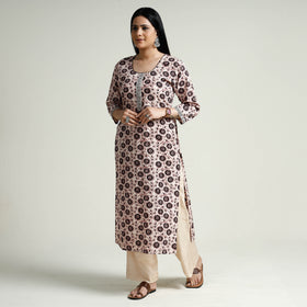  Block Print Cotton Straight Bagh Kurta for Women