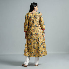  Kalamkari Printed Cotton Flared Kurta For Women