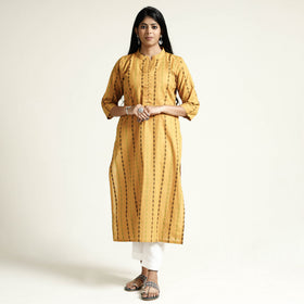 Buy Jacquard Cotton Long Kurta for Women