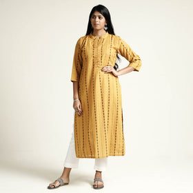 Buy Jacquard Cotton Long Kurta for Women