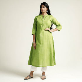 Buy Jacquard Cotton Long Kurta for Women