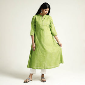 Buy Jacquard Cotton Long Kurta for Women