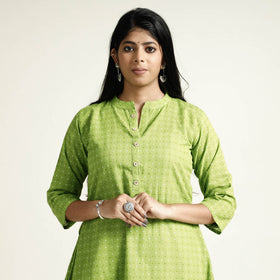 Buy Jacquard Cotton Long Kurta for Women