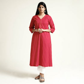 Buy Cotton A-Line Jacquard Kurta for Women