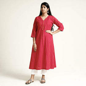 Buy Cotton A-Line Jacquard Kurta for Women