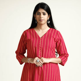 Buy Cotton A-Line Jacquard Kurta for Women