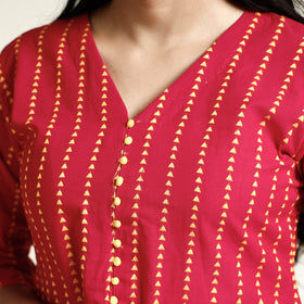 Buy Cotton A-Line Jacquard Kurta for Women