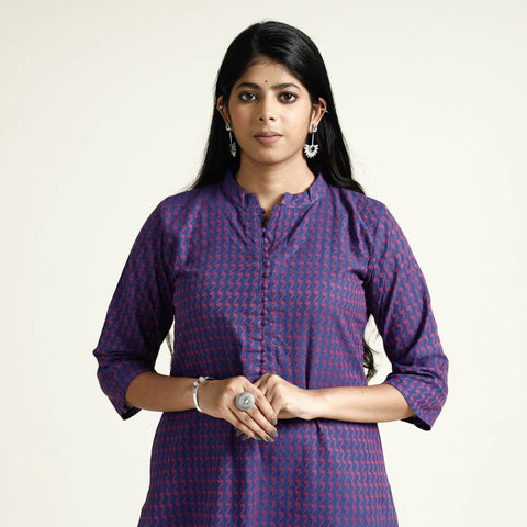 Buy Jacquard Cotton Long Kurta for Women