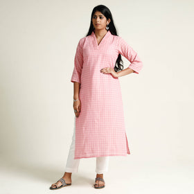 Buy Jacquard Cotton Long Kurta for Women