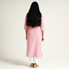 Buy Jacquard Cotton Long Kurta for Women