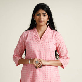 Buy Jacquard Cotton Long Kurta for Women