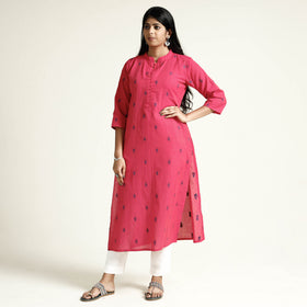 Buy Jacquard Cotton Long Kurta for Women