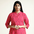 Buy Jacquard Cotton Long Kurta for Women