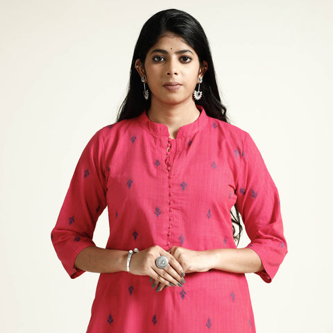 Buy Jacquard Cotton Long Kurta for Women
