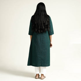 Buy Jacquard Cotton A-Line Kurta for Women