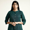Buy Jacquard Cotton A-Line Kurta for Women
