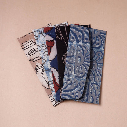 Handmade Bindaas Block Printed Fabric Envelope (Assorted - Set of 5)