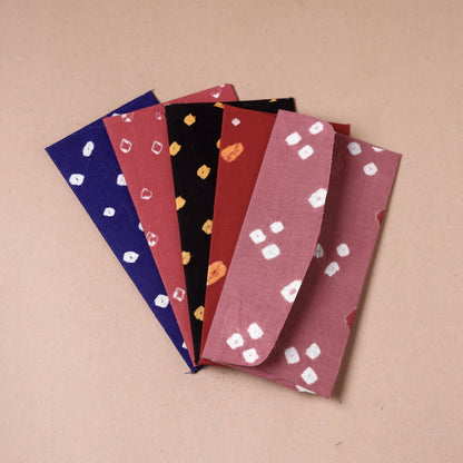Handmade Bandhani Tie - Dye Fabric Envelope (Assorted - Set of 5)