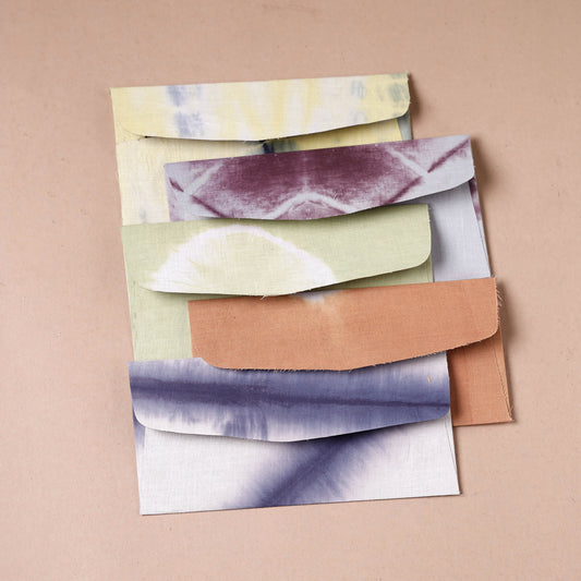 Handmade Shibori Tie - Dye Fabric Envelope (Assorted - Set of 5)