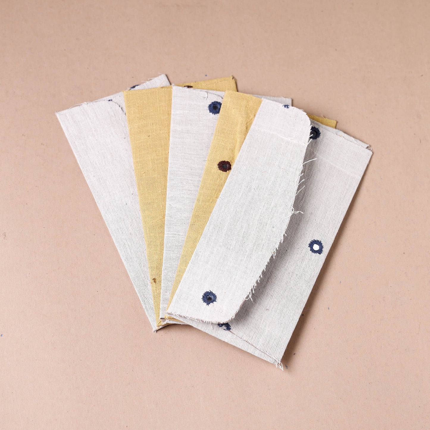 Handmade Kala Cotton Fabric Envelope (Assorted - Set of 5)