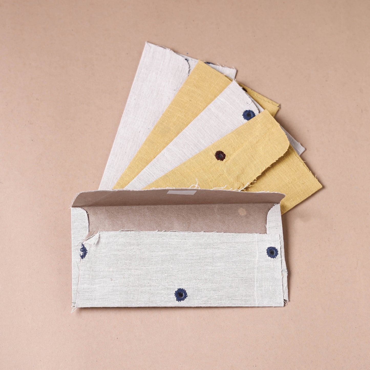 Handmade Kala Cotton Fabric Envelope (Assorted - Set of 5)