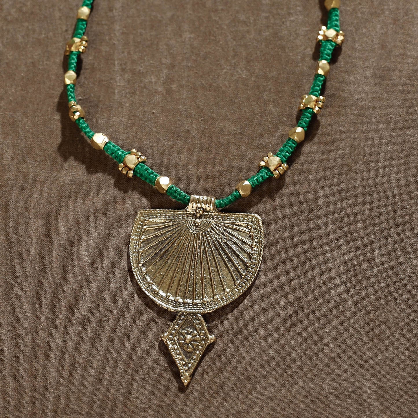 Tribal Odisha Dokra Threadwork Pendant Necklace