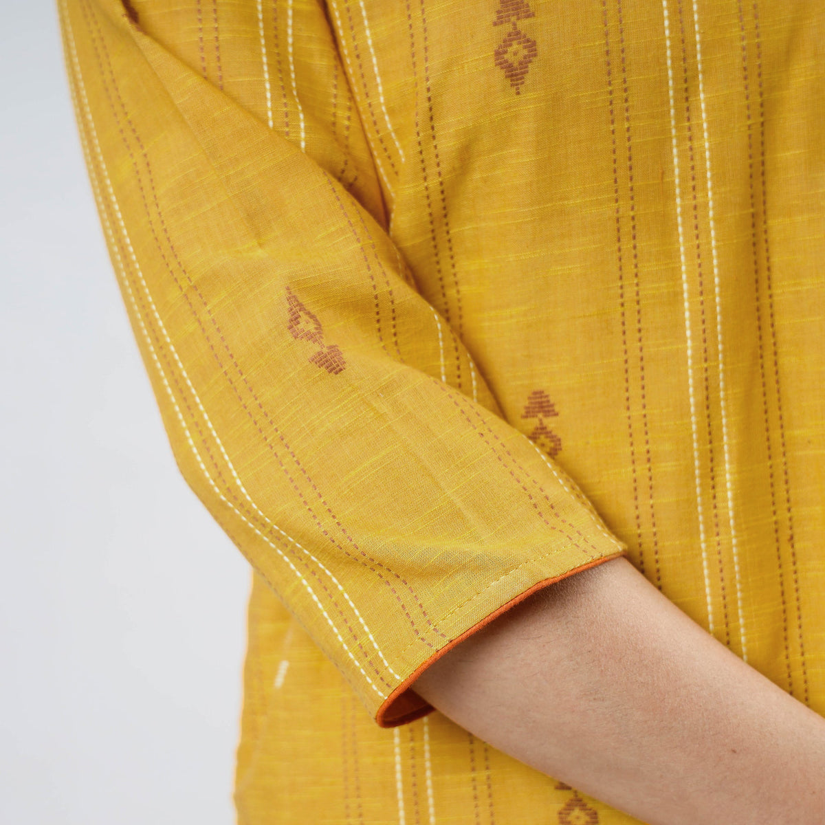 Yellow - Jacquard Cotton Straight Kurta 06