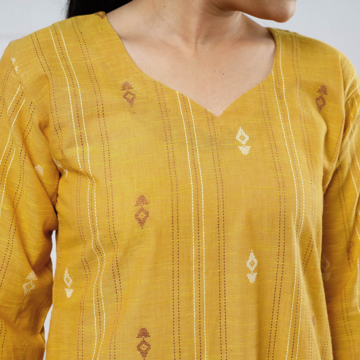 Yellow - Jacquard Cotton Straight Kurta 06