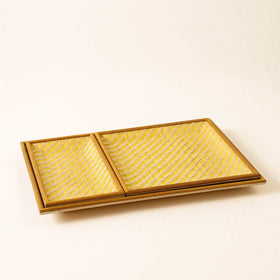 Kadam Haat Handmade Bamboo Cereal Yellow Tray (Set of 3)