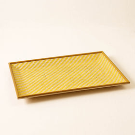 Kadam Haat Handmade Bamboo Cereal Yellow Tray (Set of 3)