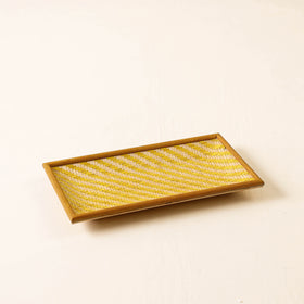 Kadam Haat Handmade Bamboo Cereal Yellow Tray (Set of 3)