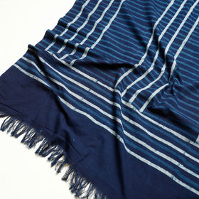 Blue Akola Block Printed Pure Handloom Cotton Towel 