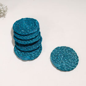 Buy Jute Cotton Hand Braided Round Coasters (Set of 6) Online at iTokri.com