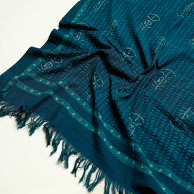 Green Akola Block Printed Pure Handloom Cotton Towel 