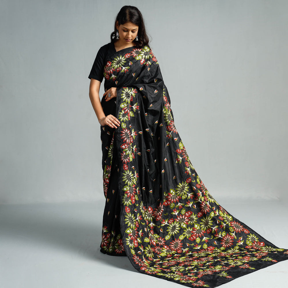 Kantha embroidery Saree