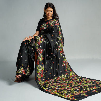 Kantha embroidery Saree