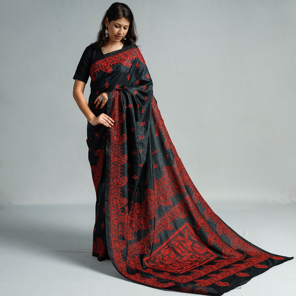 Kantha embroidery Saree