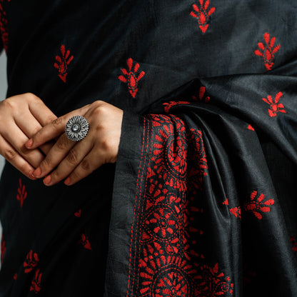 Kantha embroidery Saree
