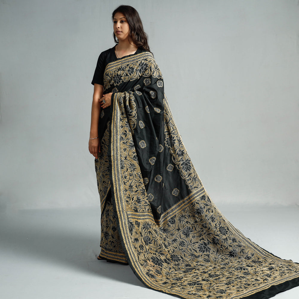 Kantha embroidery Saree