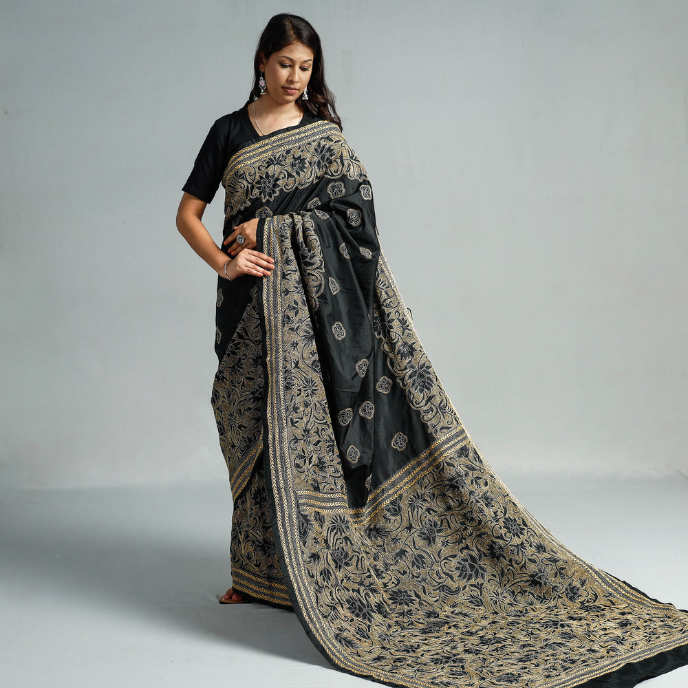 Kantha embroidery Saree