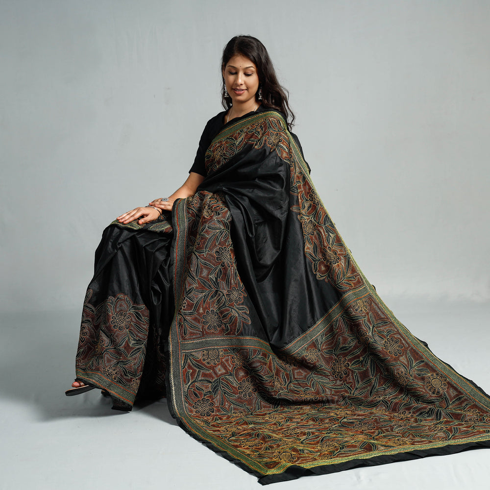 Kantha embroidery Saree