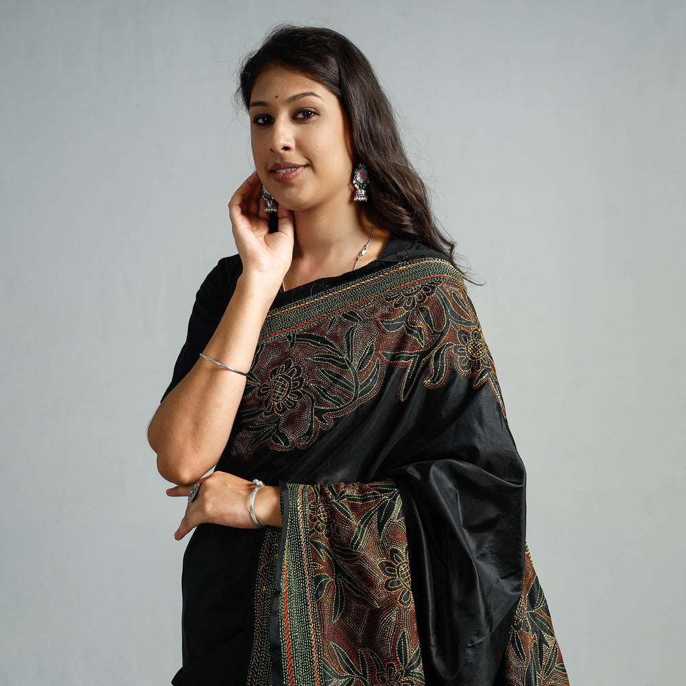 Kantha embroidery Saree