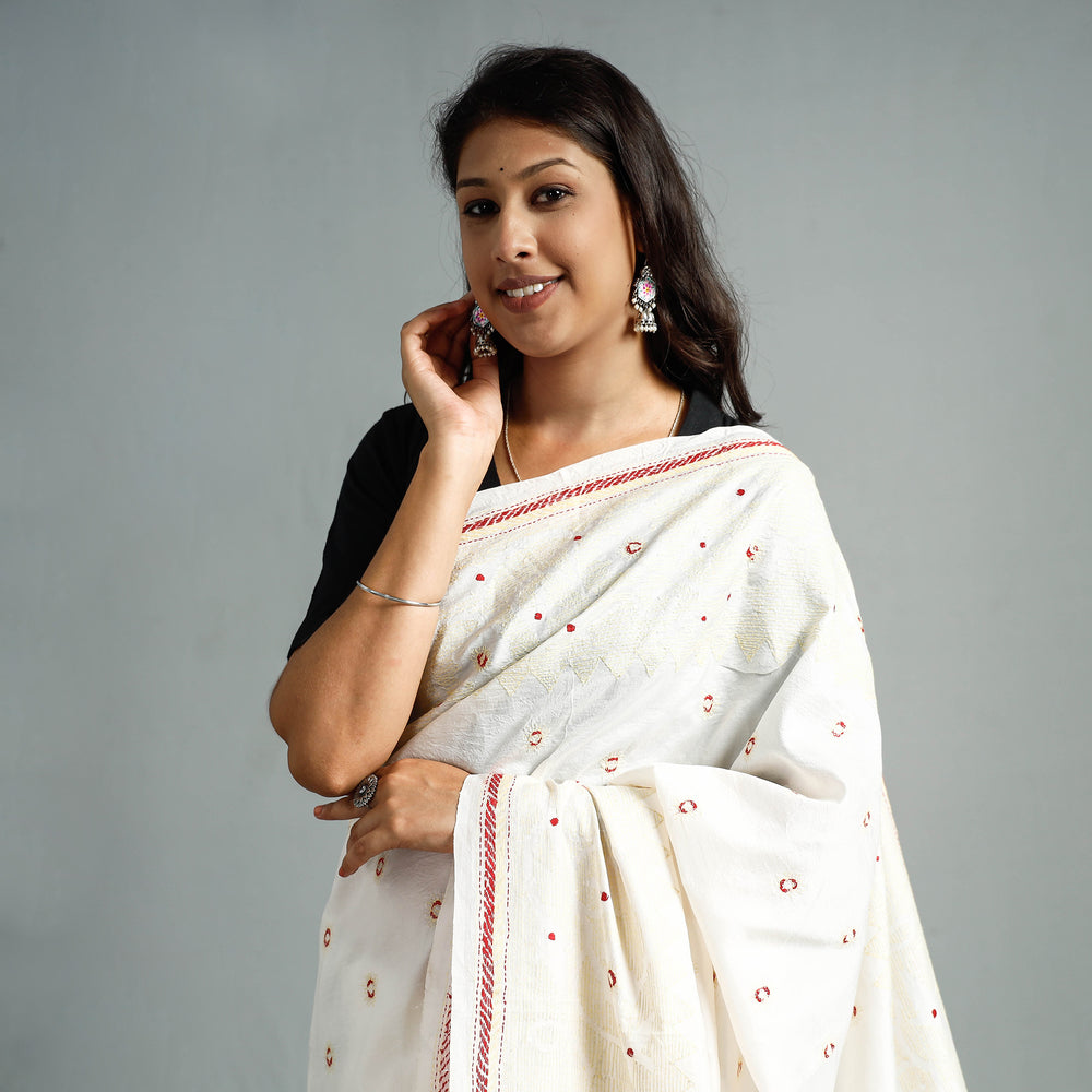 Kantha embroidery Saree