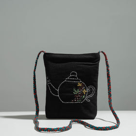 Buy Gamcha Fabric Hand Embroidered Cotton Sling Bag Online at iTokri.com