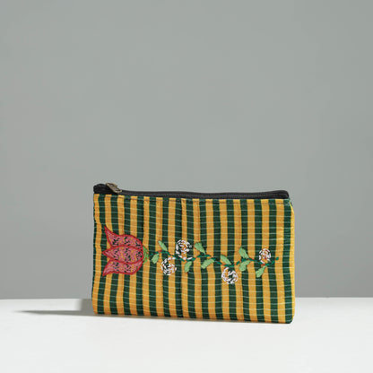 Gamcha Fabric Hand Embroidered Jewelry Pouch