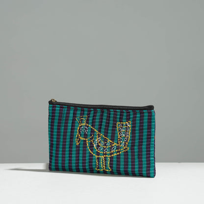 Gamcha Fabric Hand Embroidered Jewelry Pouch