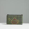 Multicolor Gamcha Fabric Hand Embroidered Jewelry Pouch 