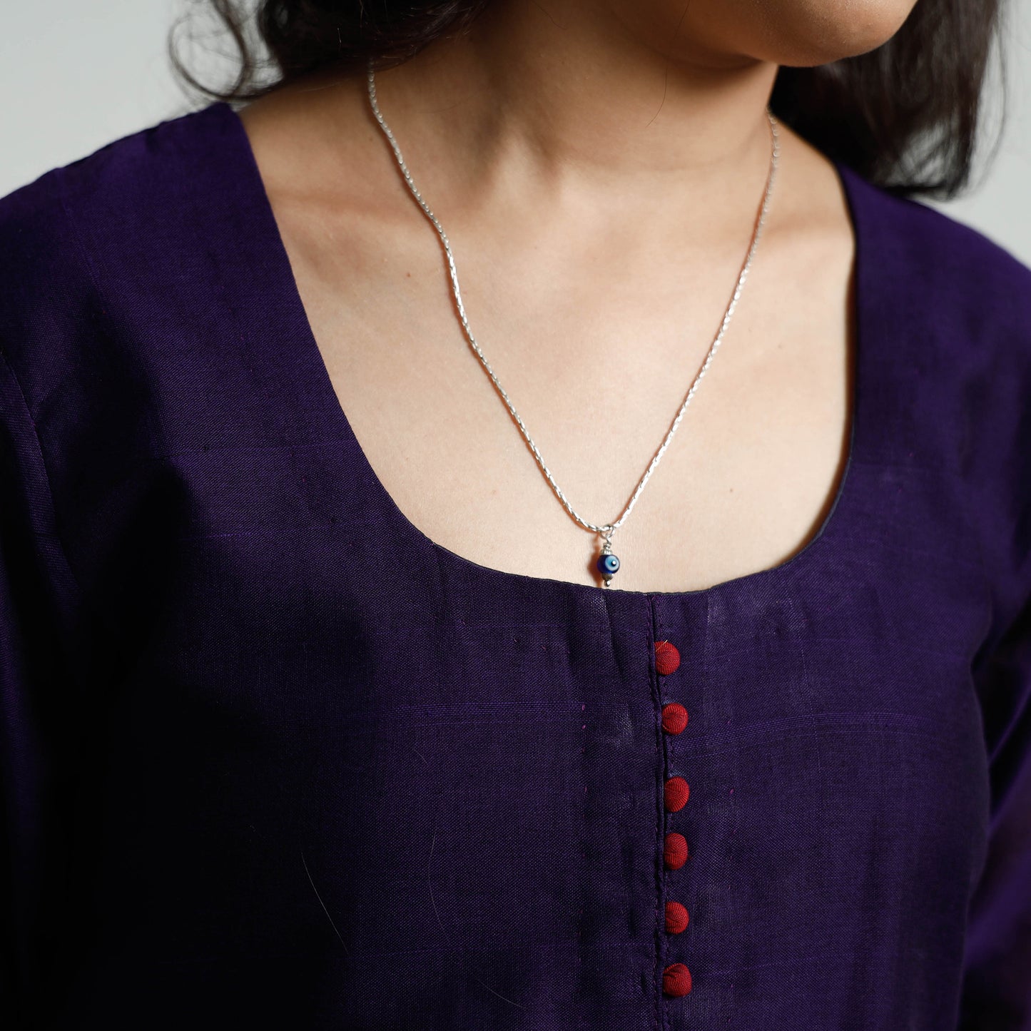 Purple - Voilet Dharwad Cotton Kurta with Palazzo & Dupatta Set