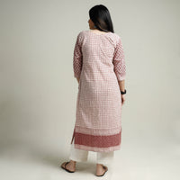 White - Bagh Block Printed Cotton Long Kurta