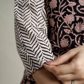 Buy Block Print Cotton Straight Bagh Kurta For Women